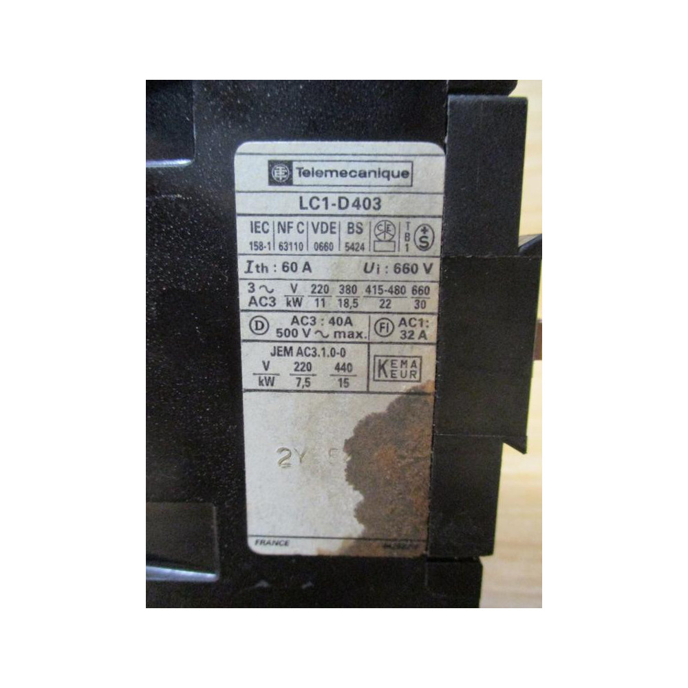 Telemecanique LC1-D403 Contactor 4248V LX6-D40-042 - Used