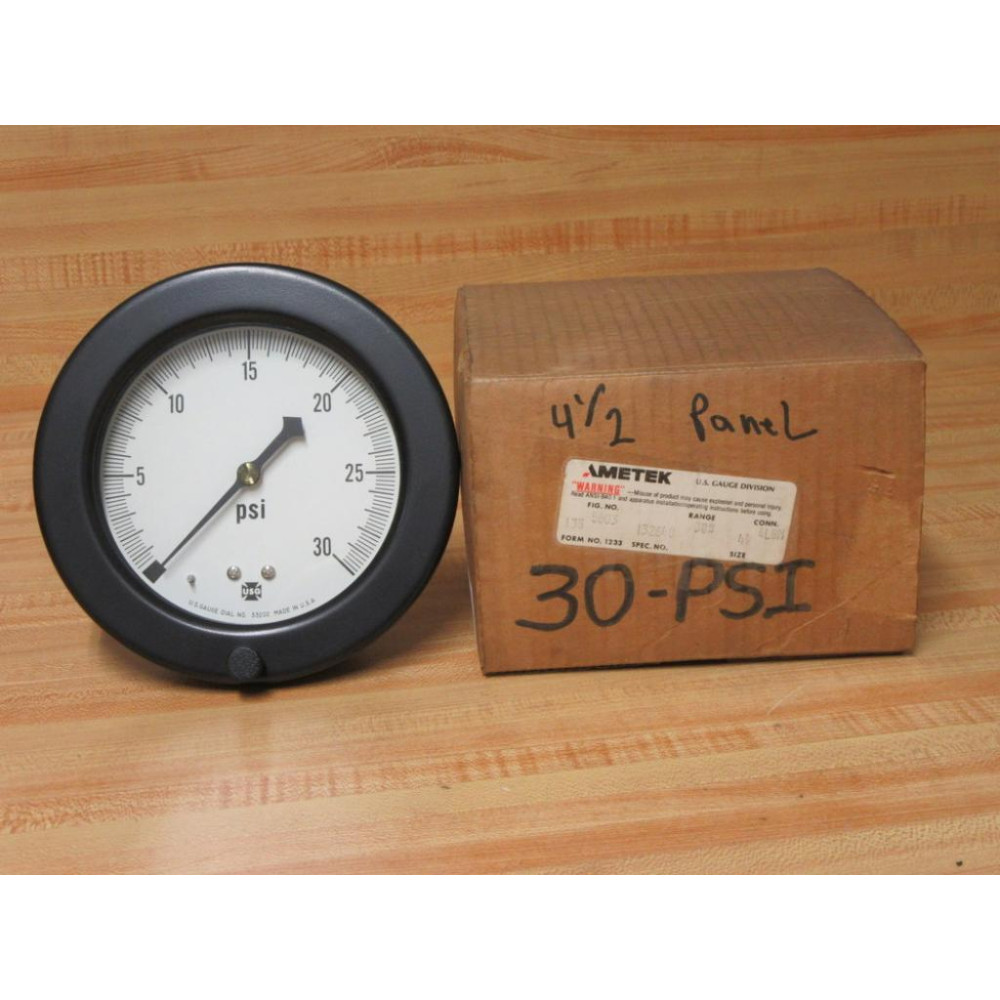 Ametek 33202 USG Gauge 0-30 PSI 14"