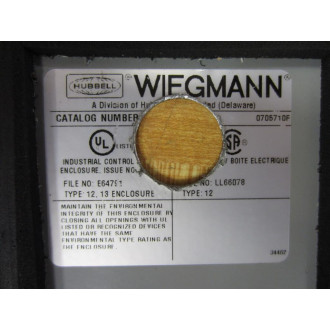 Hubbell Wiegmann 6X4X4 Enclosure 6" X 4" X 4" - Used