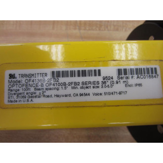 STI OF4136B-2FB2 Optofence B Light Curtain 36" Transmitter - New No Box