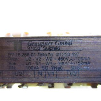 Graupner Gmbh BV 16.288-01 Transformer  00 233 497 - Used