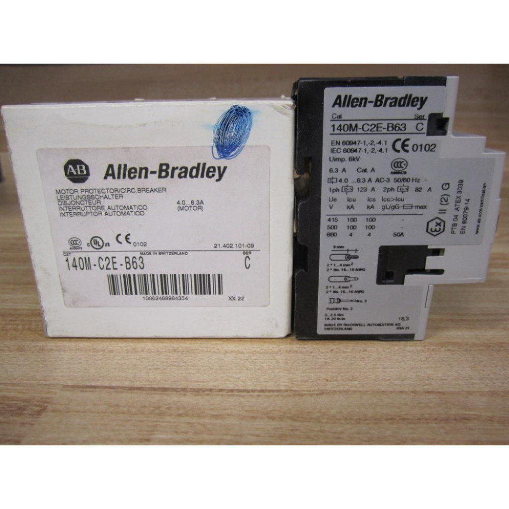 Allen Bradley 140M-C2E-B63 Circuit Breaker 140MC2EB63 Series C