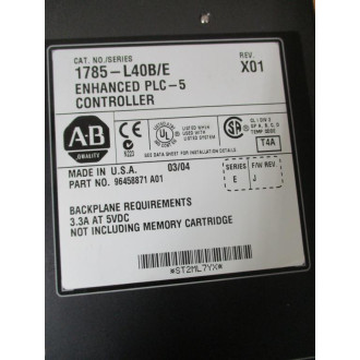 Allen Bradley 1785-L40B CPU Module 1785L40B Ser.E, Rev.X01, W Key - New No Box