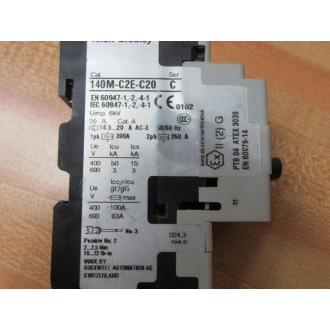 Allen Bradley 140M-C2E-C20 Circuit Breaker 140MC2EC20 Series C - Used
