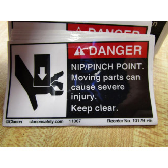 Clarion 1017B-HE DANGER Sticker (Pack of 4)