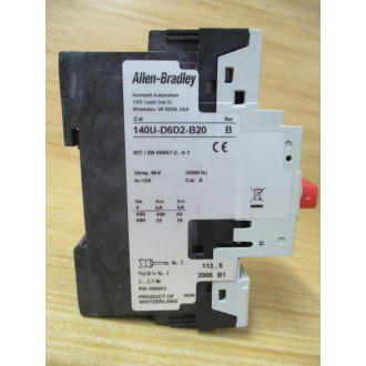 Allen Bradley 140U-D6D2-B20 Circuit Breaker 2 AMP - Used