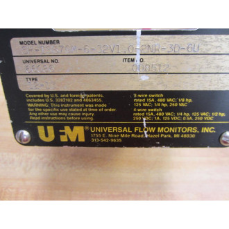 Universal Flow Monitors SH-ISB7GM-6-32V1.0-2NR-3D-6U Indicator - New No Box