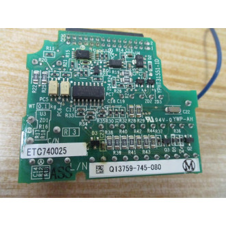 Yaskawa ETC740025 Terminal Board YPHT31551-1D - Used
