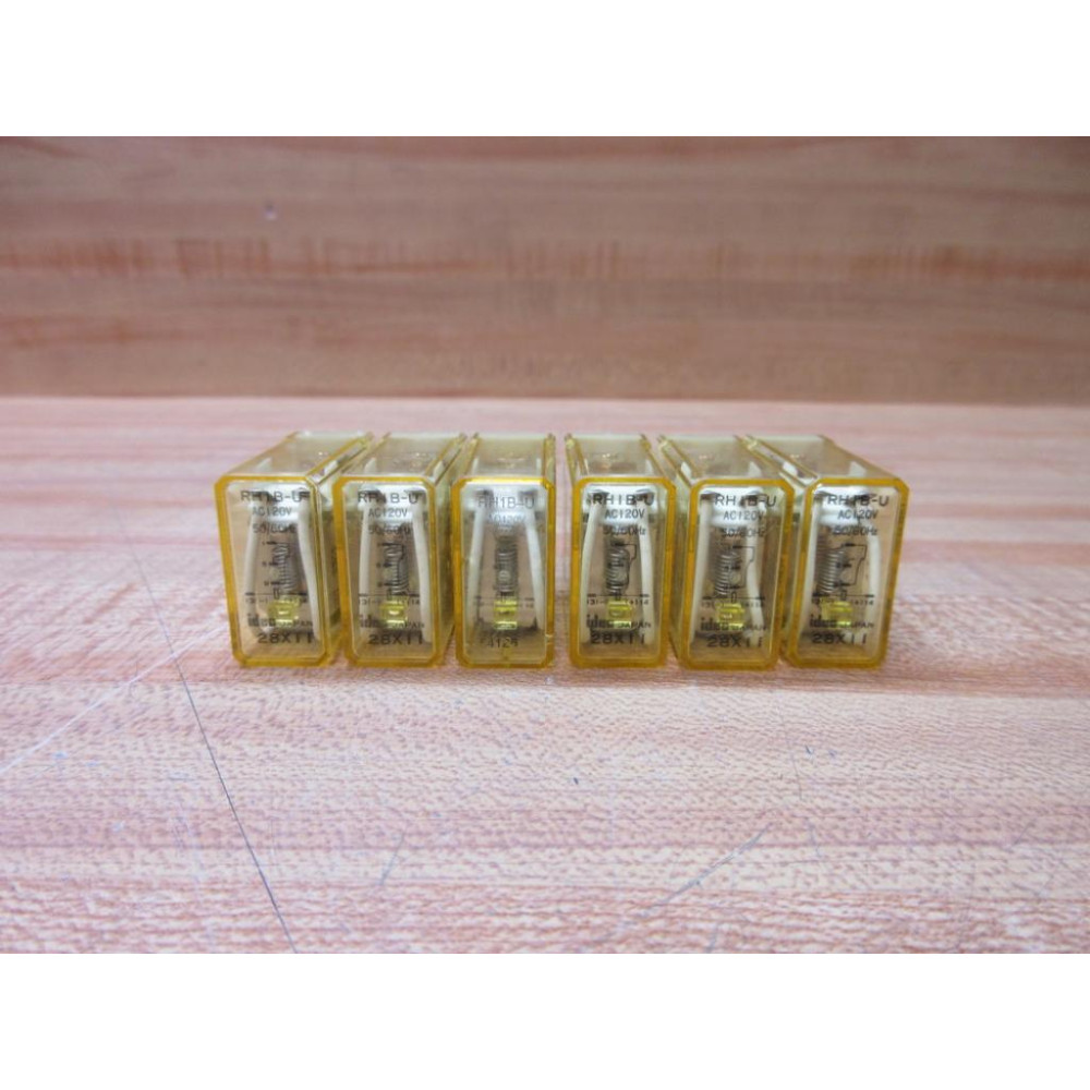 IDEC RH1B-U AC120V Relay RHIBUAC120V (Pack of 6) - New No Box