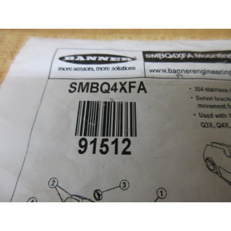Banner SMBQ4XFA Mounting Bracket 91512