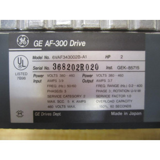 General Electric 6VAF343002B-A1 Drive - Parts Only