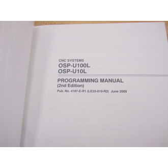 Okuma OSP-U100L Manual OSPU100L (2nd Edition) - Used