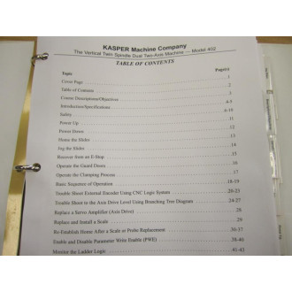 Kasper 402 Electrical Manual - Used
