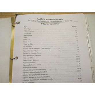 Kasper 402 Electrical Manual - Used
