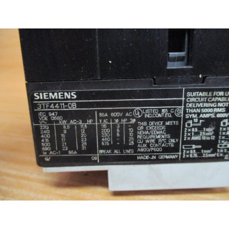 Siemens 3TF4411-0BB4 Contactor 3TF4411-0B - Used