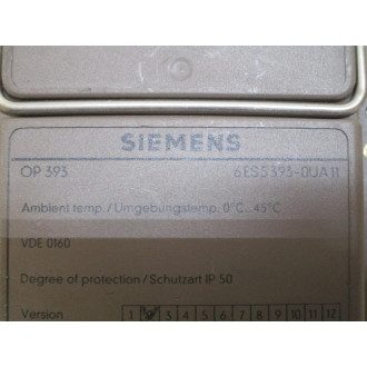 Siemens 6ES5-393-0UA11 Operator Panel 6ES53930UA11 - Used