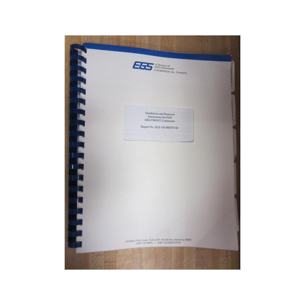 EGS EGS-TR-880707-02 Installation & Removal Instructions Gary Boot Connector