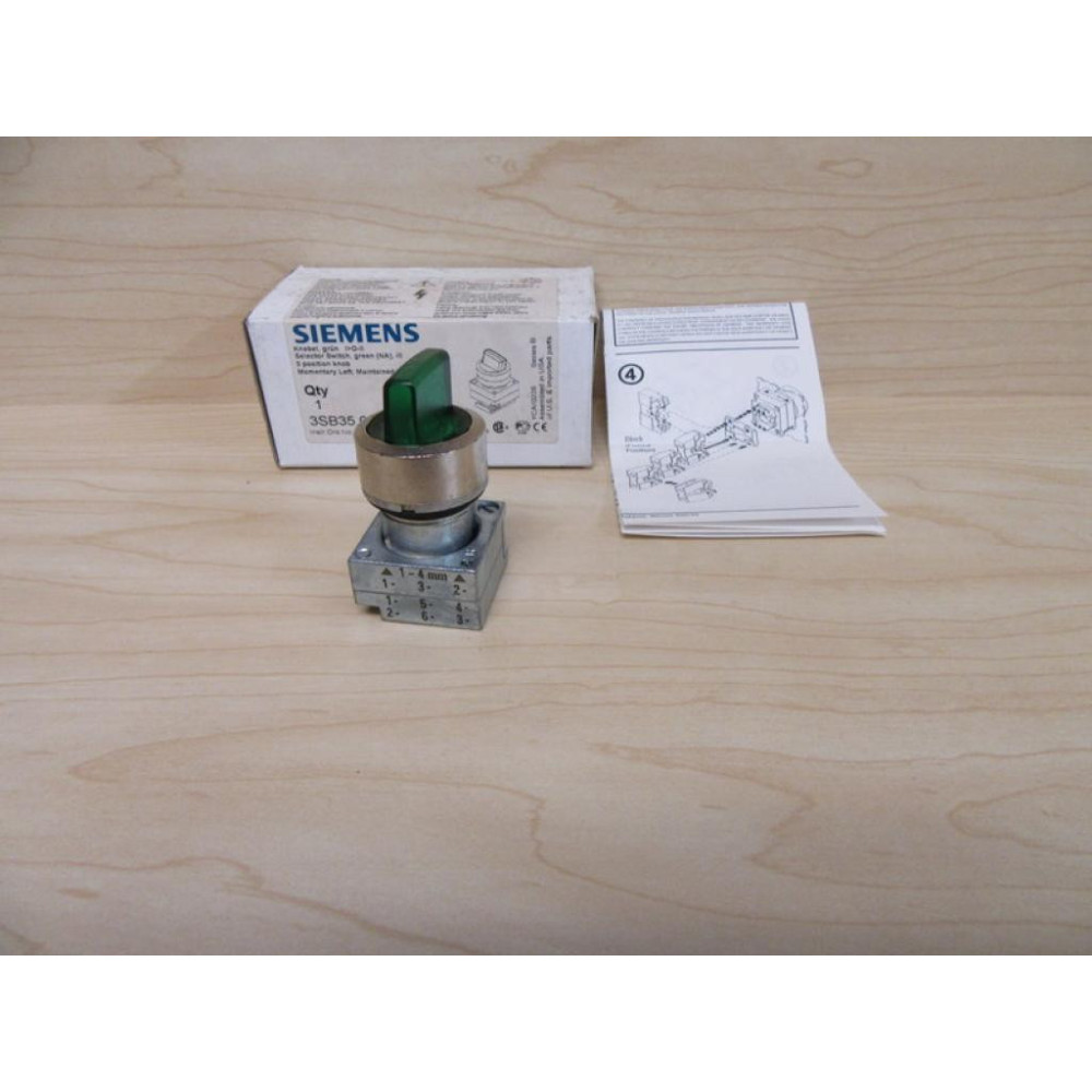 Siemens 3SB3 501-2VB71 Green 3 Position 3SB35012VB71 wBase