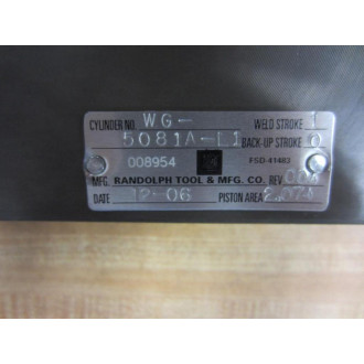 Randolph Tool WG-5081A-L1 Cylinder - New No Box