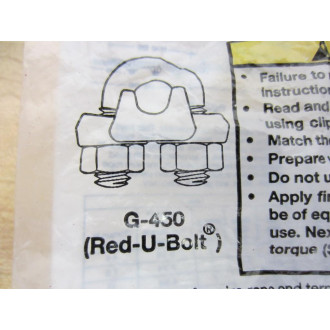 Crosby Clips 1010033 U-Bolt Wire Rope Clip G-450 316"
