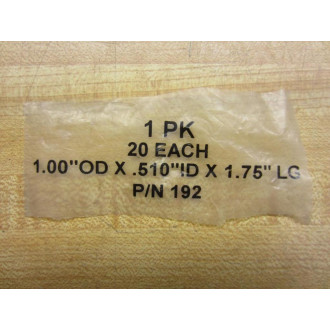 192 Sleeve 1.00" x .510" x 1.75" (Pack of 15) - New No Box