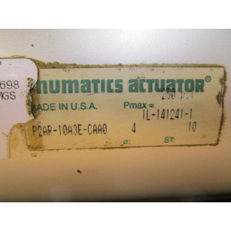 Numatics Actuator P2AR-10A3E-CAA0 Cylinder P2AR10A3ECAA0 - Used
