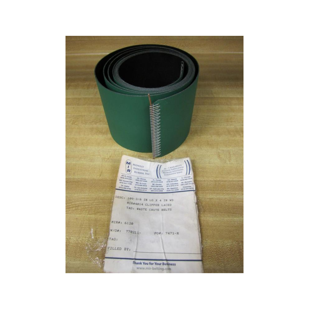 Midwest Industrial Rubber 6120 Waste Chute Belt 4014