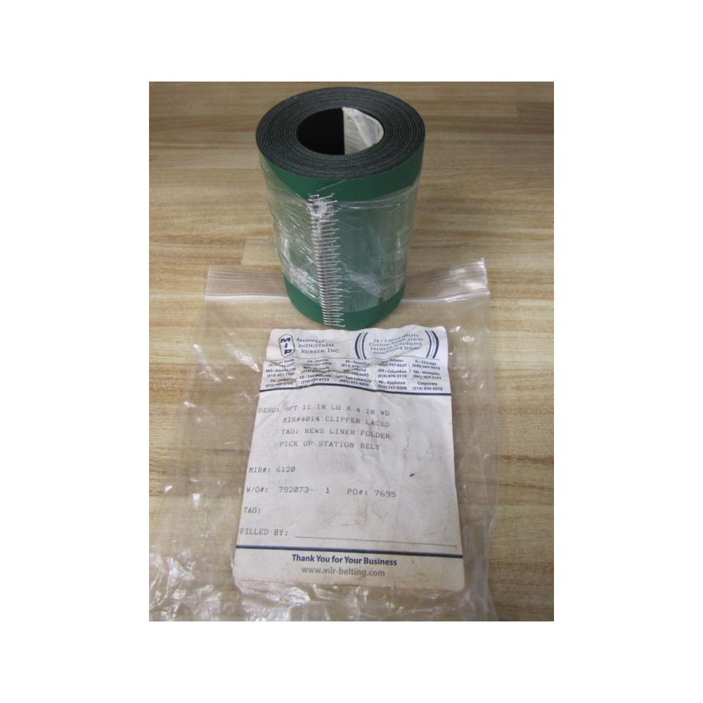 Midwest Industrial Rubber 6120 Waste Chute Belt 4014 9'11" L x 4" W