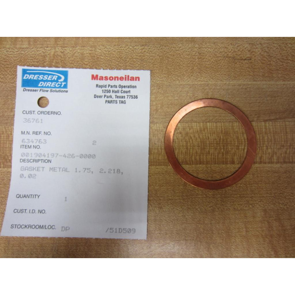 Dresser 001904197-426-0000 Metal Gasket 634763
