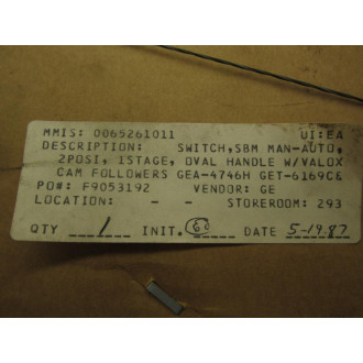 General Electric A2A20S3A2V1 Type SBM Switch