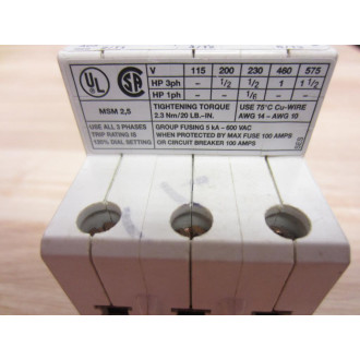 Advance Controls MSM 2.5 Overload Relay - Used
