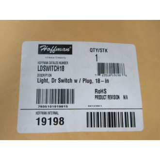 Hoffman LDSWITCH18 Light Dr Switch wPlug 19198