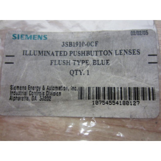 Siemens 3SB1910-0CF Pushbutton Lens 3SB19100CF