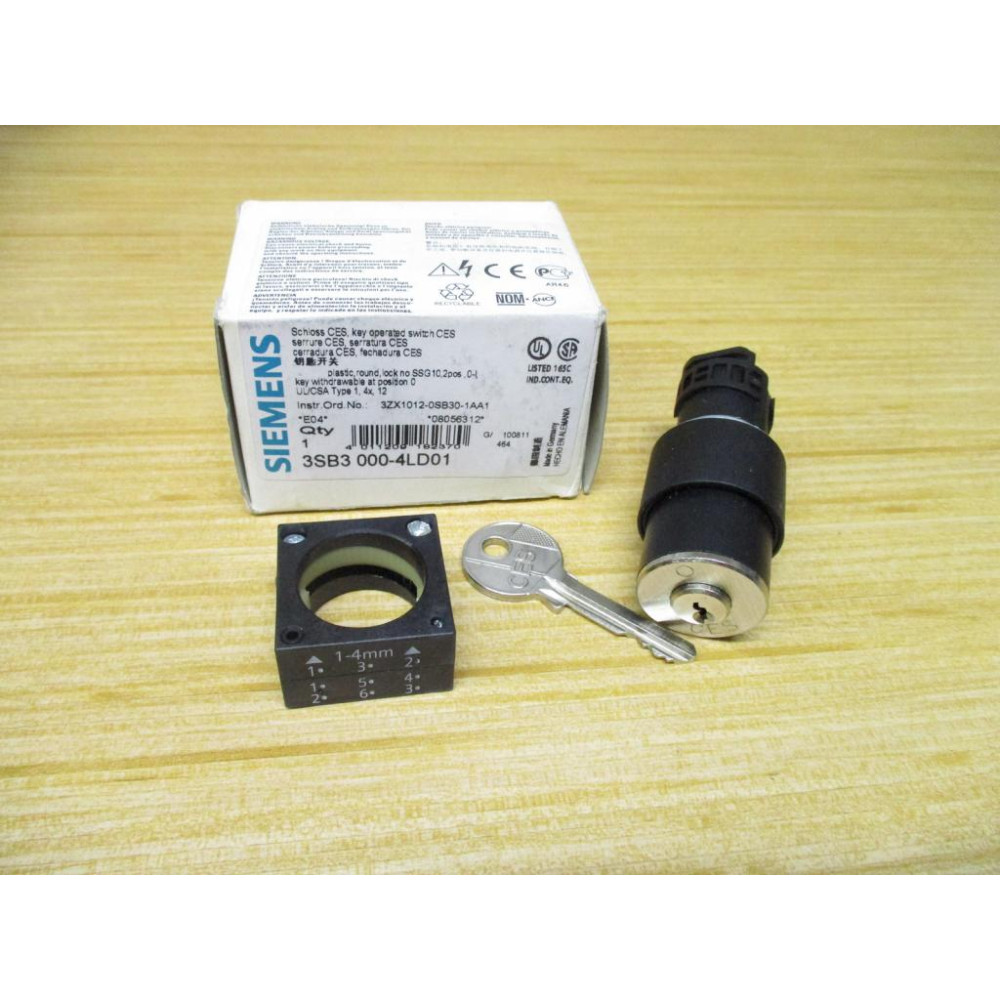 Siemens 3SB3000-4LD01 Key Operated Switch 3SB30004LD01