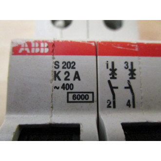 ABB S202-K2A Circuit Breaker S202-K2 (Pack of 2) - Used