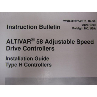 Square D VVDED397048US Manual ALTIVAR 58