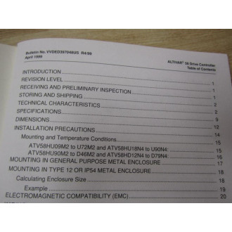 Square D VVDED397048US Manual ALTIVAR 58
