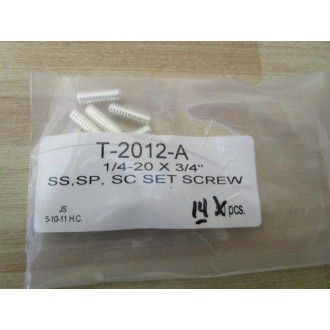T-2012-A SS,SP,SC SET SCREW (Pack of 14) - New No Box