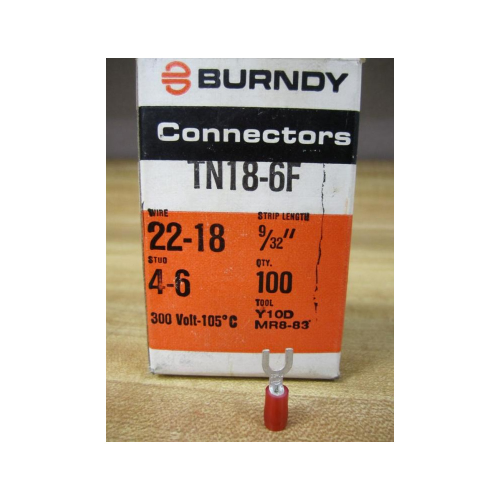 Burndy TN18-6F Insulug Terminal Fork TN186F (Pack of 42)