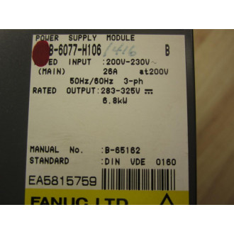 Fanuc A06B-6077-H106 Case Enclosure Only - Used