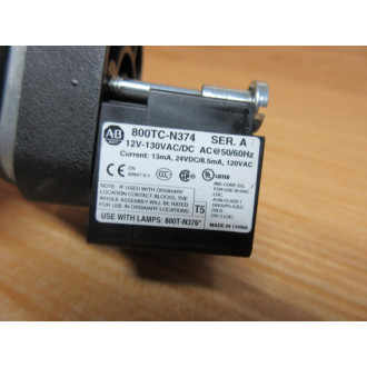 Allen Bradley 800T-QH2W Pilot Light 800TQH2W W 800TC-N374 - New No Box