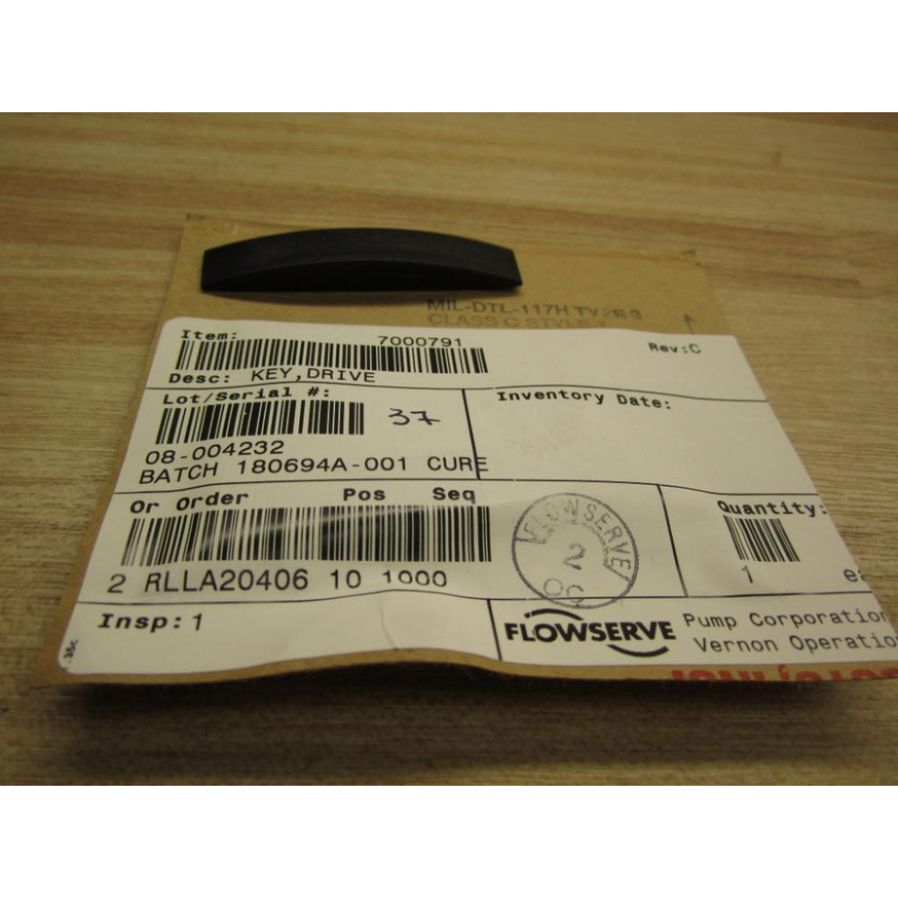 Flowserve MIL-DTL-117H Drive Key