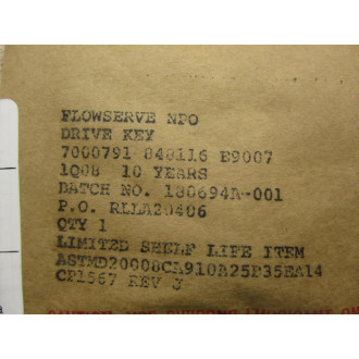 Flowserve MIL-DTL-117H Drive Key