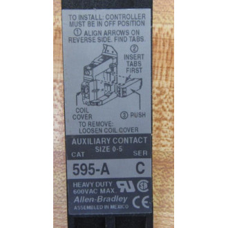 Allen Bradley 595-A Contact 595A Size 0-5Series C (Pack of 4) - New No Box