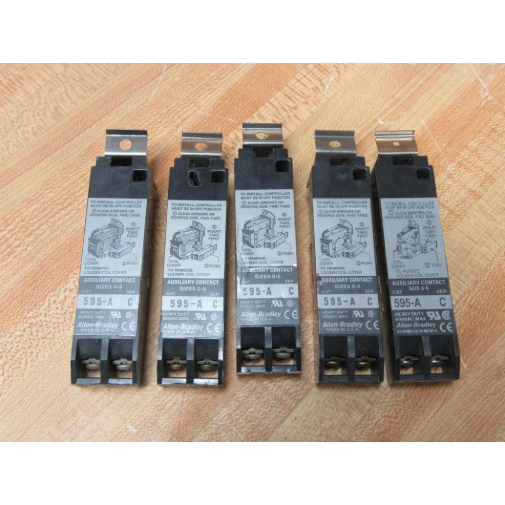 Allen Bradley 595-A Contact 595A Size 0-5Series C (Pack of 5) - Used