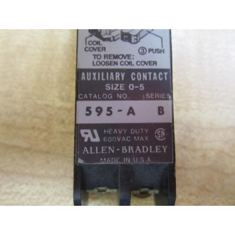 Allen Bradley 595-A Auxiliary Contact Size 0-5Series B - New No Box