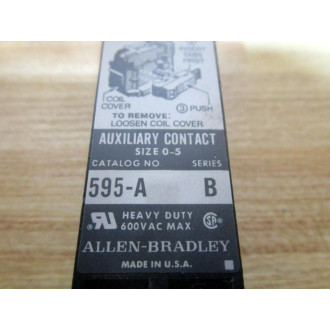 Allen Bradley 595-A Auxiliary Contact Size 0-5Series B (Pack of 4) - Used