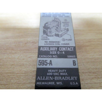 Allen Bradley 595-A Auxiliary Contact Size 0-4Series B (Pack of 3) - Used