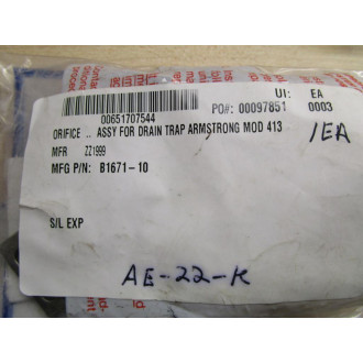 Armstrong B1671-10 Orifice Assy For Drain Trap PCA 413 14