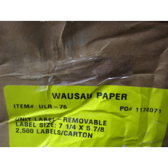 Wausau Paper ULR-76 Label Size: 7 14" X 4 78" Removable (Pack of 2500)